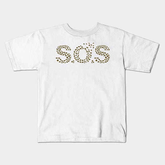 Save the Bees SOS Kids T-Shirt by daizzy